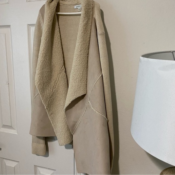 Orvis Cream Sherpa Fleece Teddy Bear cardigan  size s - Picture 1 of 9